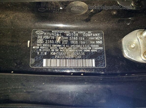 KMHTG6AF6LU024536 2020 HYUNDAI VELOSTER Черный Вид подкапотного пространства