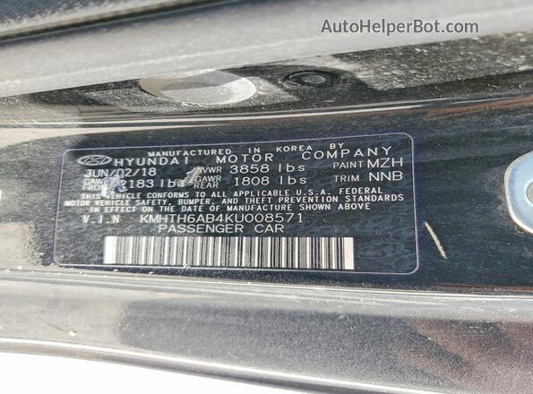 KMHTH6AB4KU008571 2019 HYUNDAI VELOSTER Black 
