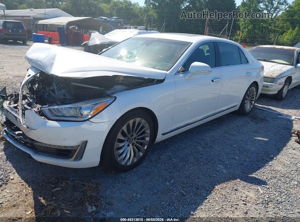 KMTF54JH7KU059308 2019 GENESIS G90 White Առջևի ձախ երեք քառորդ տեսարան