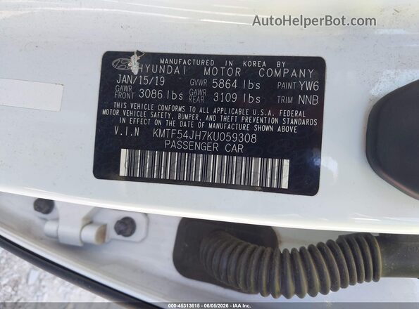 KMTF54JH7KU059308 2019 GENESIS G90 White Շարժիչի բաժամունքի տեսք