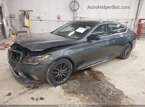 KMTFN4JB4KU322849 2019 GENESIS G80 Gray Առջևի ձախ երեք քառորդ տեսարան