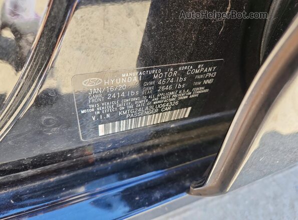 KMTG24LA3LU064326 2020 GENESIS G70 Black Շարժիչի բաժամունքի տեսք