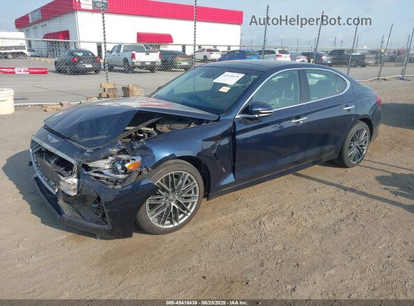 KMTG34LA3KU021018 2019 GENESIS G70 Dark Blue Vista tres cuartos delantera izquierda