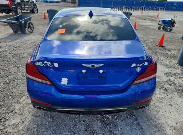 KMTG34LE4KU015277 2019 GENESIS G70 Blue უკანა ხედი