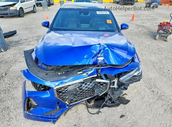 KMTG34LE4KU015277 2019 GENESIS G70 Blue წინა ხედი