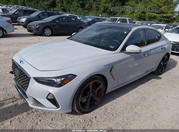 KMTG34LE9KU026145 2019 GENESIS G70 Light Blue Передня ліва чверть