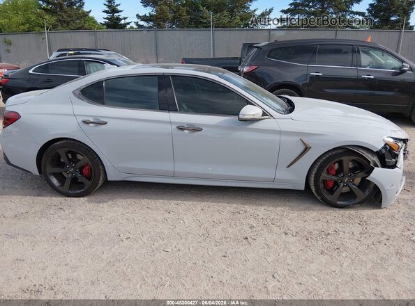 KMTG34LE9KU026145 2019 GENESIS G70 Light Blue Вид задньої частини салону