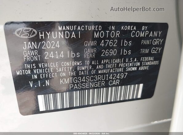 KMTG34SC3RU142497 2024 GENESIS G70 Gray Engine compartment view
