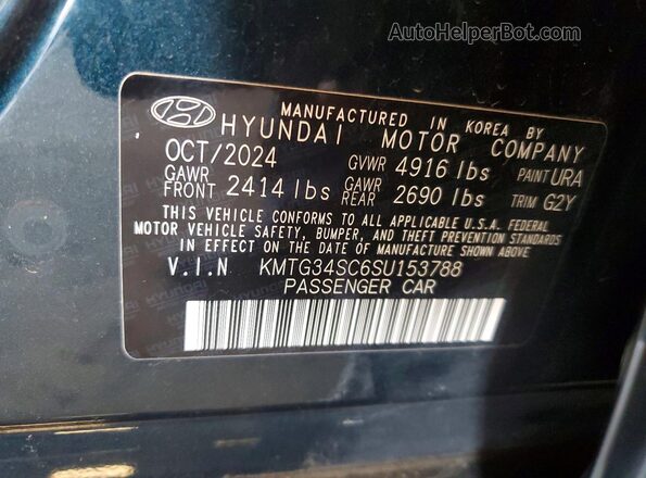 KMTG34SC6SU153788 2025 GENESIS G70 Blue 