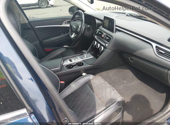 KMTG44LA9KU013003 2019 GENESIS G70 Dark Blue Вид салона спереди