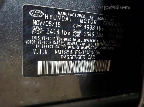 KMTG54LE3KU030556 2019 GENESIS G70 Gray Vista del compartimento del motor