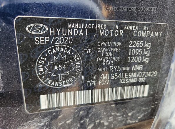 KMTG54LE9MU073429 2021 GENESIS G70 Blue Շարժիչի բաժամունքի տեսք