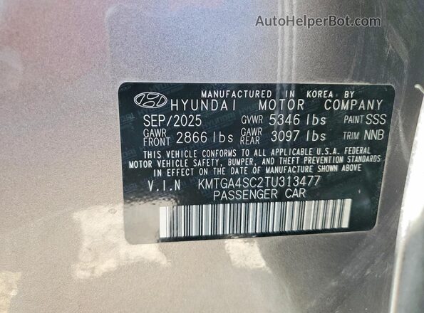 KMTGA4SC2TU313477 2026 GENESIS G80 Серый Вид подкапотного пространства