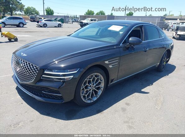 KMTGB4SC2MU043620 2021 GENESIS G80 Black წინა მარცხენა ხედი სამი მეოთხედიდან
