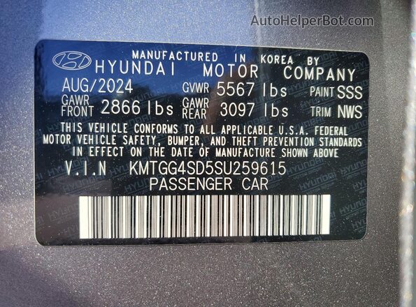 KMTGG4SD5SU259615 2025 GENESIS G80 Silver 