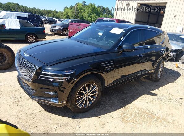 KMUHBDSB2MU051336 2021 GENESIS GV80 Black Առջևի ձախ երեք քառորդ տեսարան