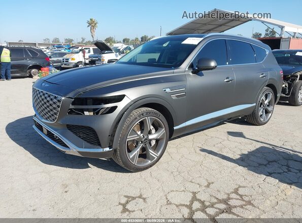 KMUHCESB8SU230643 2025 GENESIS GV80 Black Առջևի ձախ երեք քառորդ տեսարան