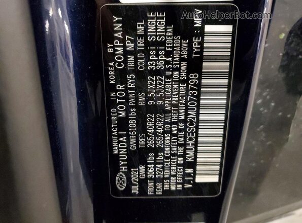 KMUHCESC2MU073798 2021 GENESIS GV80 Blue Панорамний вид салону 360°