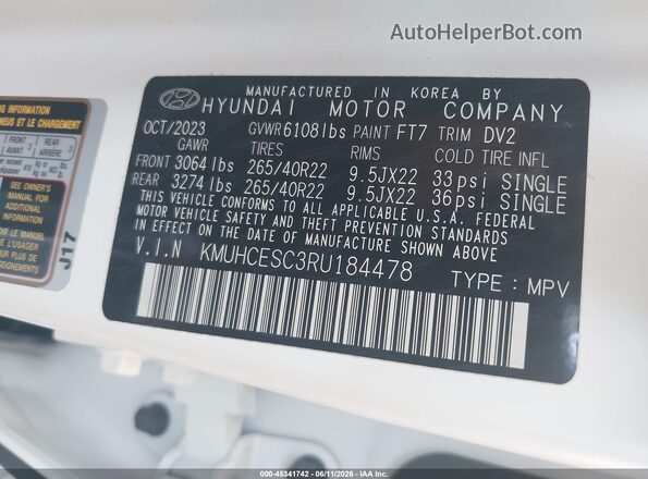 KMUHCESC3RU184478 2024 GENESIS GV80 White Շարժիչի բաժամունքի տեսք