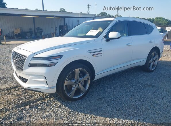 KMUHCESC3RU184478 2024 GENESIS GV80 White Առջևի ձախ երեք քառորդ տեսարան