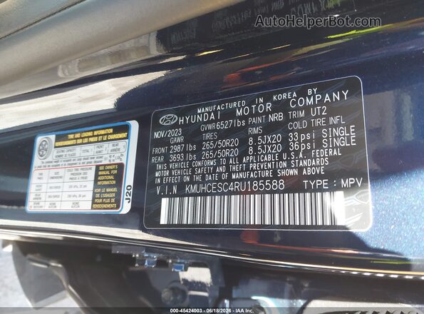 KMUHCESC4RU185588 2024 GENESIS GV80 Blue Engine compartment view