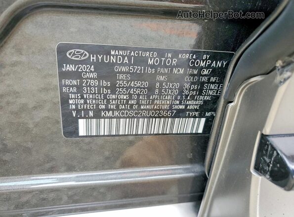 KMUKCDSC2RU023667 2024 GENESIS GV60 Gray Vista de la etiqueta del VIN