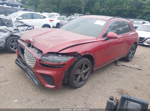 KMUMADTB3PU091820 2023 GENESIS GV70 Red წინა მარცხენა ხედი სამი მეოთხედიდან