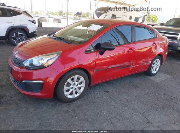 KNADM4A38H6117529 2017 KIA RIO Red Առջևի ձախ երեք քառորդ տեսարան