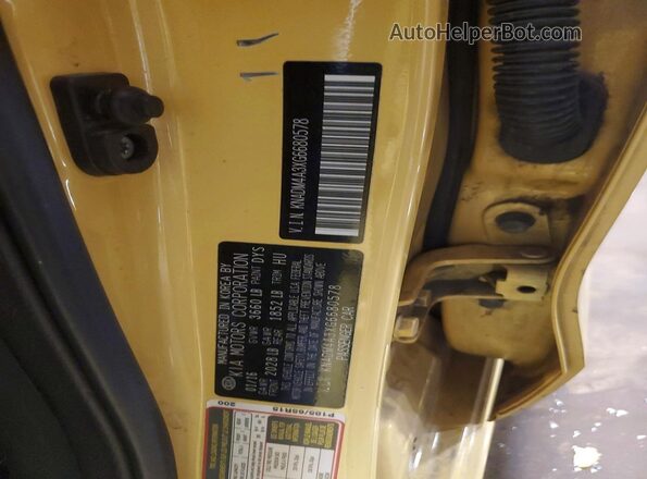 KNADM4A3XG6680578 2016 KIA RIO Yellow Շարժիչի բաժամունքի տեսք