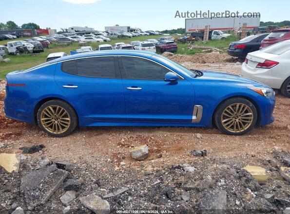 KNAE15LA2J6041214 2018 KIA STINGER Blue Вид задньої частини салону