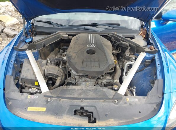 KNAE15LA2J6041214 2018 KIA STINGER Blue Вид ззаду