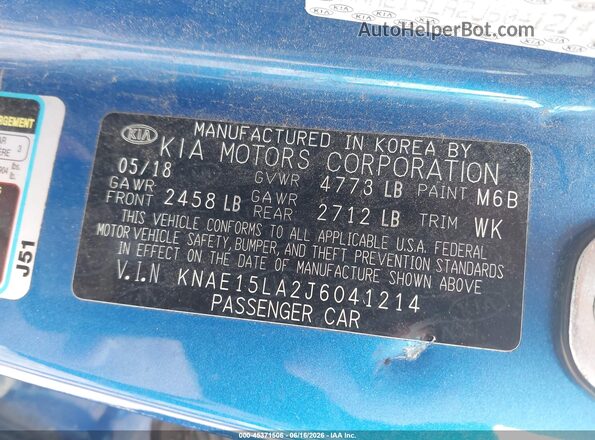 KNAE15LA2J6041214 2018 KIA STINGER Blue Вид підкапотного простору