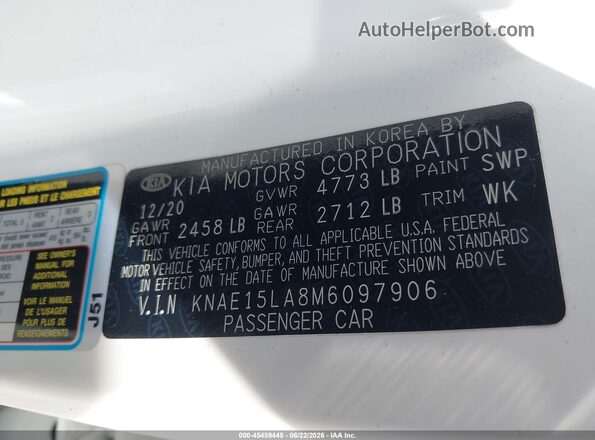 KNAE15LA8M6097906 2021 KIA STINGER White ძრავის განყოფილების ხედი