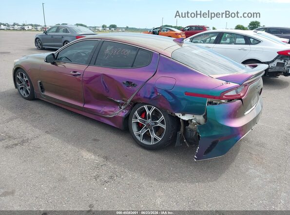 KNAE35LC3J6030802 2018 KIA STINGER Purple Rear left