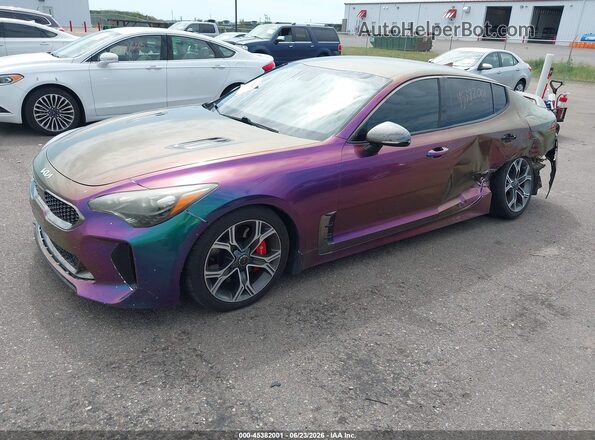 KNAE35LC3J6030802 2018 KIA STINGER Purple Front left