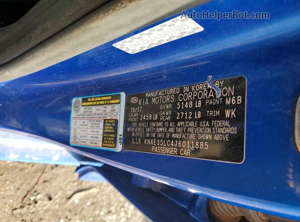 KNAE35LC4J6011885 2018 KIA STINGER Blue ძრავის განყოფილების ხედი