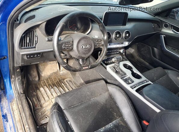 KNAE35LC4J6011885 2018 KIA STINGER Blue წინა პანელის ხედი