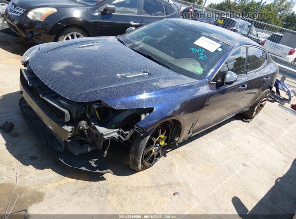 KNAE35LC7L6085336 2020 KIA STINGER Blue Առջևի ձախ երեք քառորդ տեսարան