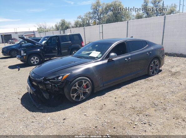 KNAE35LC8L6080761 2020 KIA STINGER Gray Առջևի ձախ երեք քառորդ տեսարան