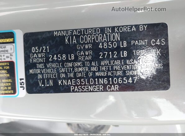 KNAE35LD1N6106547 2022 KIA STINGER Gray Engine compartment view