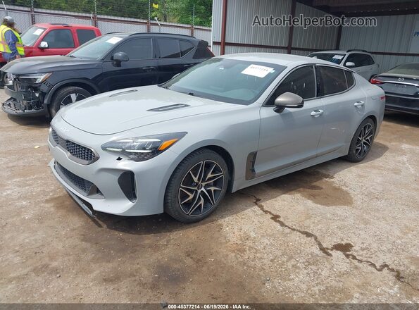 KNAE35LD6P6132113 2023 KIA STINGER Gray Առջևի ձախ երեք քառորդ տեսարան