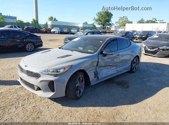 KNAE45LC1J6034702 2018 KIA STINGER Gray Передня ліва чверть