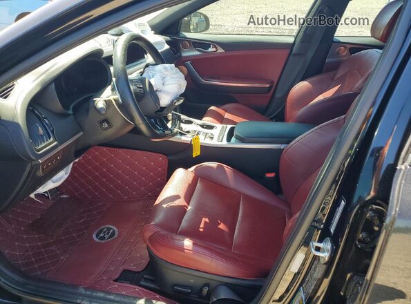 KNAE45LC3J6011826 2018 KIA STINGER Black Вид салону спереду