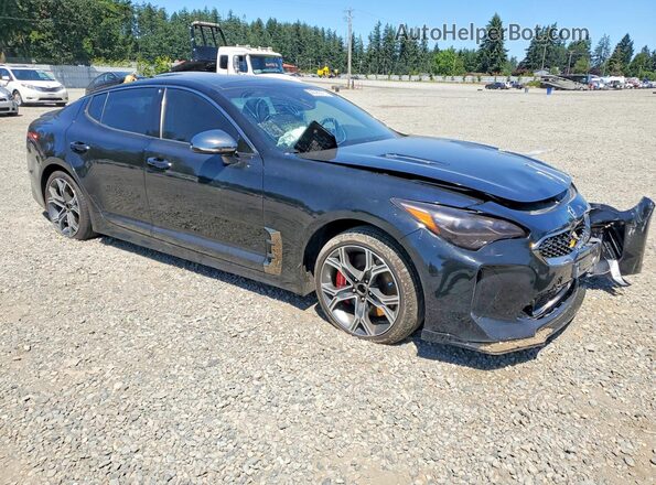 KNAE45LC3J6011826 2018 KIA STINGER Black Передня права чверть