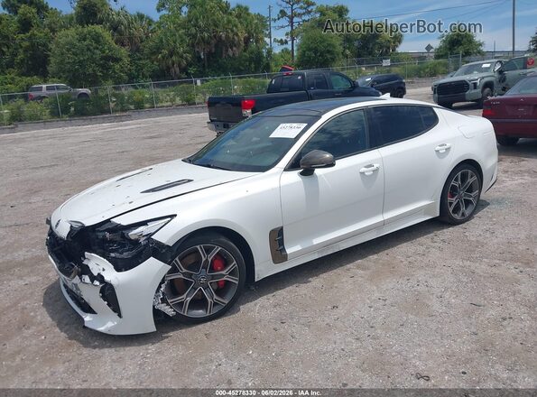 KNAE45LC3J6036788 2018 KIA STINGER White Vista tres cuartos delantera izquierda
