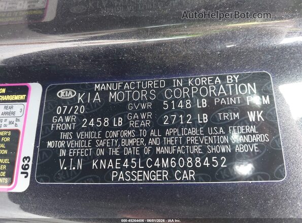 KNAE45LC4M6088452 2021 KIA STINGER Gray Вид підкапотного простору