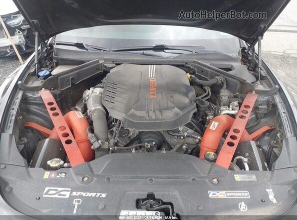 KNAE45LC5J6028529 2018 KIA STINGER Black Widok z tyłu