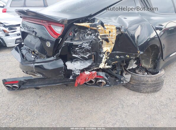 KNAE45LC5J6028529 2018 KIA STINGER Black Widok z przodu