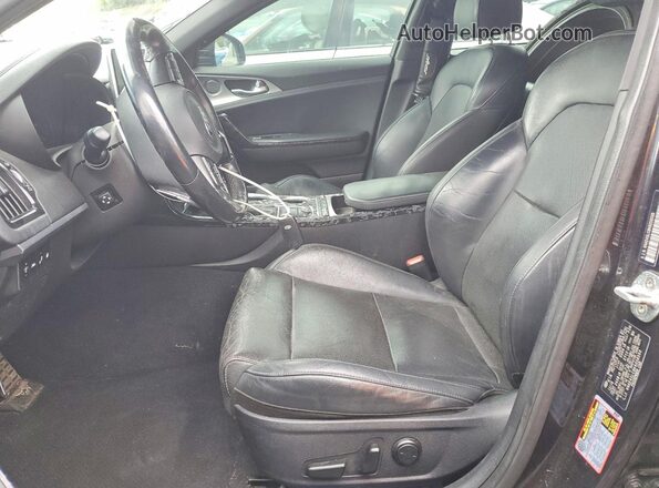 KNAE45LC8K6058593 2019 KIA STINGER Black Widok wnętrza z przodu