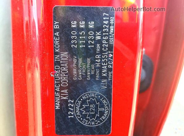 KNAE55LC2P6132417 2023 KIA STINGER Red 